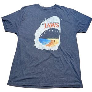 Out of Print JAWS T Shirt Mens Large Peter Benchley Shark Movie Graphic Tee